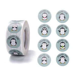 500 Penguin Thank You Stickers Roll #8